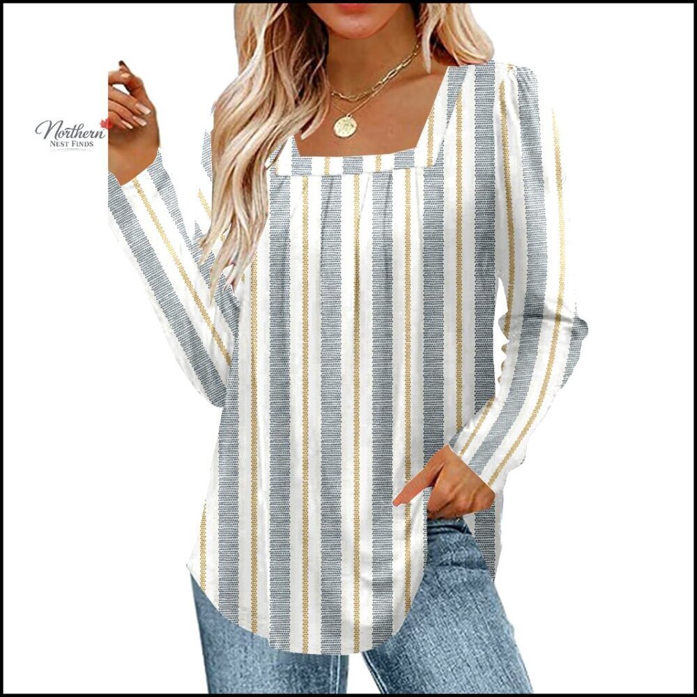 Long Sleeve Tunic Top Puff Sleeve Square Neck S-XXXL Polyester Spandex